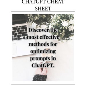 ChatGPT Best Cheat sheet, prompts for ChatGPT, Enhance Etsy Listings