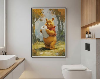 Bathroom Decor Print: Funny Winnie the Pooh (Digital Download)