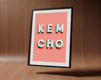 Kem Cho Poster: Funny Gujarati Art, Desi Wall Decor (Digital Download)