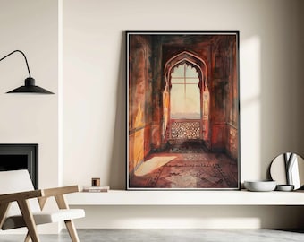 Jaipur Palace Watercolour Print: Indian Vintage Artwork (Digital Download)