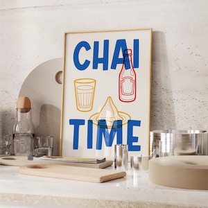 Art rétro indien, téléchargement numérique, Samosa Chai, Desi Art, nourriture punjabi, Art indien, affiche de restaurant