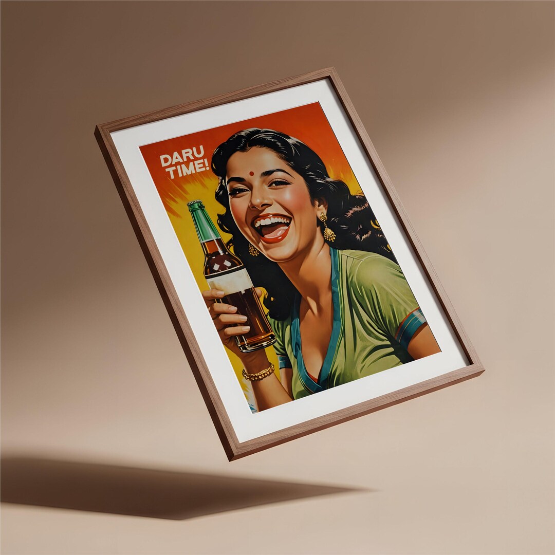 Desi Pop Art Print, Modern Indian Woman, Beer Poster (digital Download ...