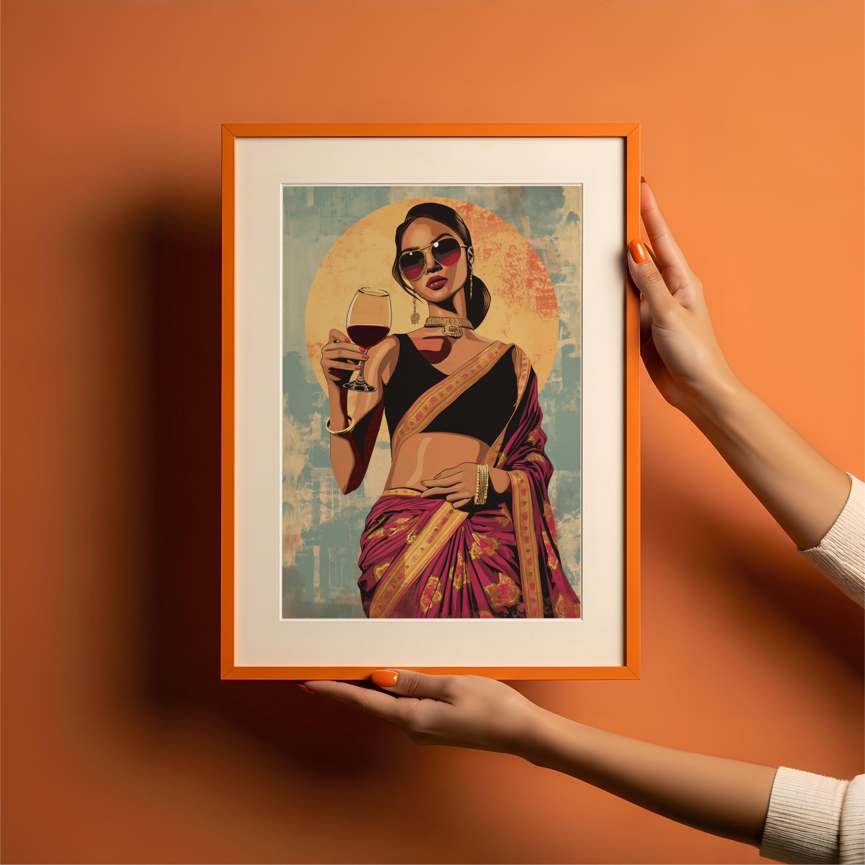 Desi Pop Art Poster, Indian Woman in Saree (digital Download) - Etsy