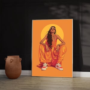 Bollywood Pop Art Print: Indian Woman, Sneakers (Digital Download)