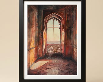 Indian Palace Watercolour Print: Jaipur Artwork (Digital Download)