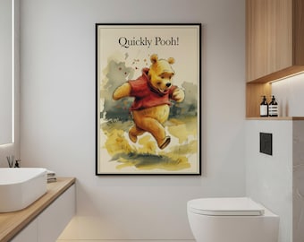 Bathroom Wall Art: Winnie The Pooh Toilet Humour - Digital Download