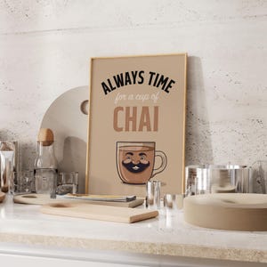 Indian Modern Art, Digital Download, Desi Art, Punjabi Poster, Punjabi Art, Funny Indian Poster, Chai