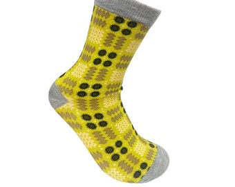 Chaussettes galloises Tapisserie galloise pour couverture Chaussettes imprimées Vert citron