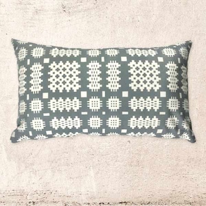 Welsh tapestry pattern printed cushion Welsh blanket cushion