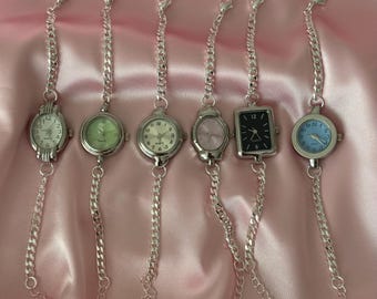 Silver Chain Watch Bracelet • Vintage Style Stainless Steel Women's Watch