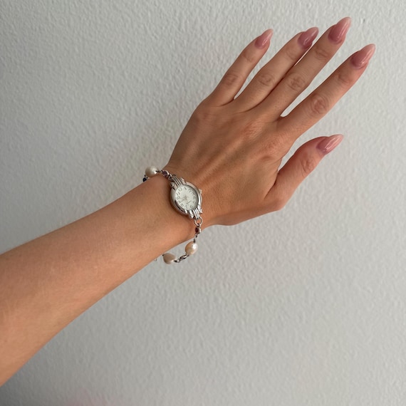 Elegant Pearl Bracelet Watches Jewelry Amazon.com: JewelryWe Womens Pearl Bracelet Watch: Ladies  main image 4