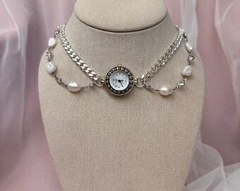 Freshwater Pearl Watch Choker Necklace