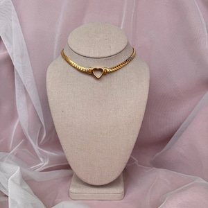 Gold Tone Heart Necklace