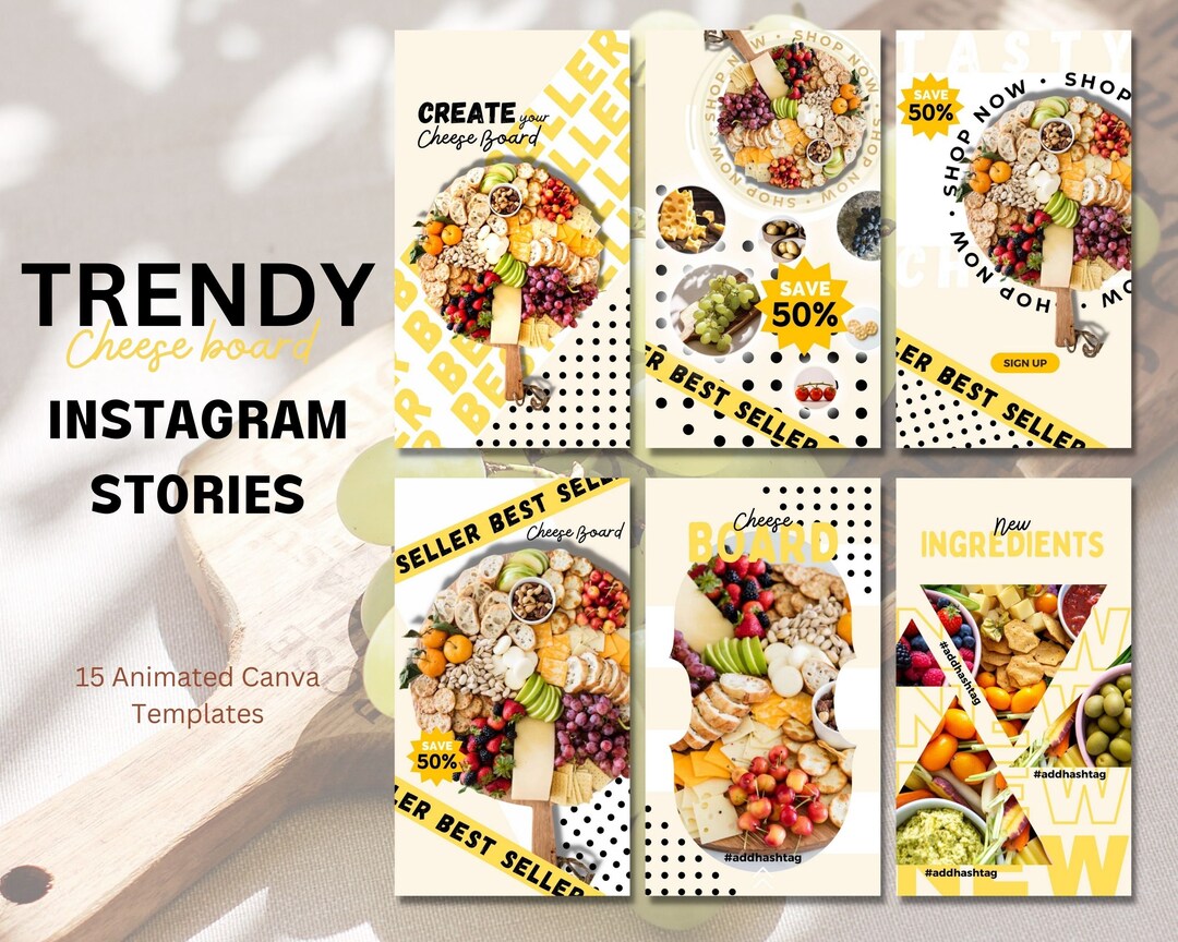 15 Cheese Board Instagram Story Templates Business Owners, Food