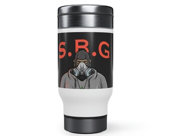 Taza de viaje de acero inoxidable con asa, 14oz