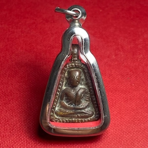 Rare Amulet Rian LP Ngern Pim Yai/ Vintage Magic Thai Pendant,Bangklan Temple/Good Luck and Wealth Talisman/ Thai Buddha Amulet/Holy Items