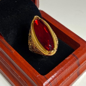 Rare Red Stone Magic Ring,Charm Stainless steel Vintage ring, Lucky and charming Ring,Red Gemstone Amulet, Thai amulet ring size 9
