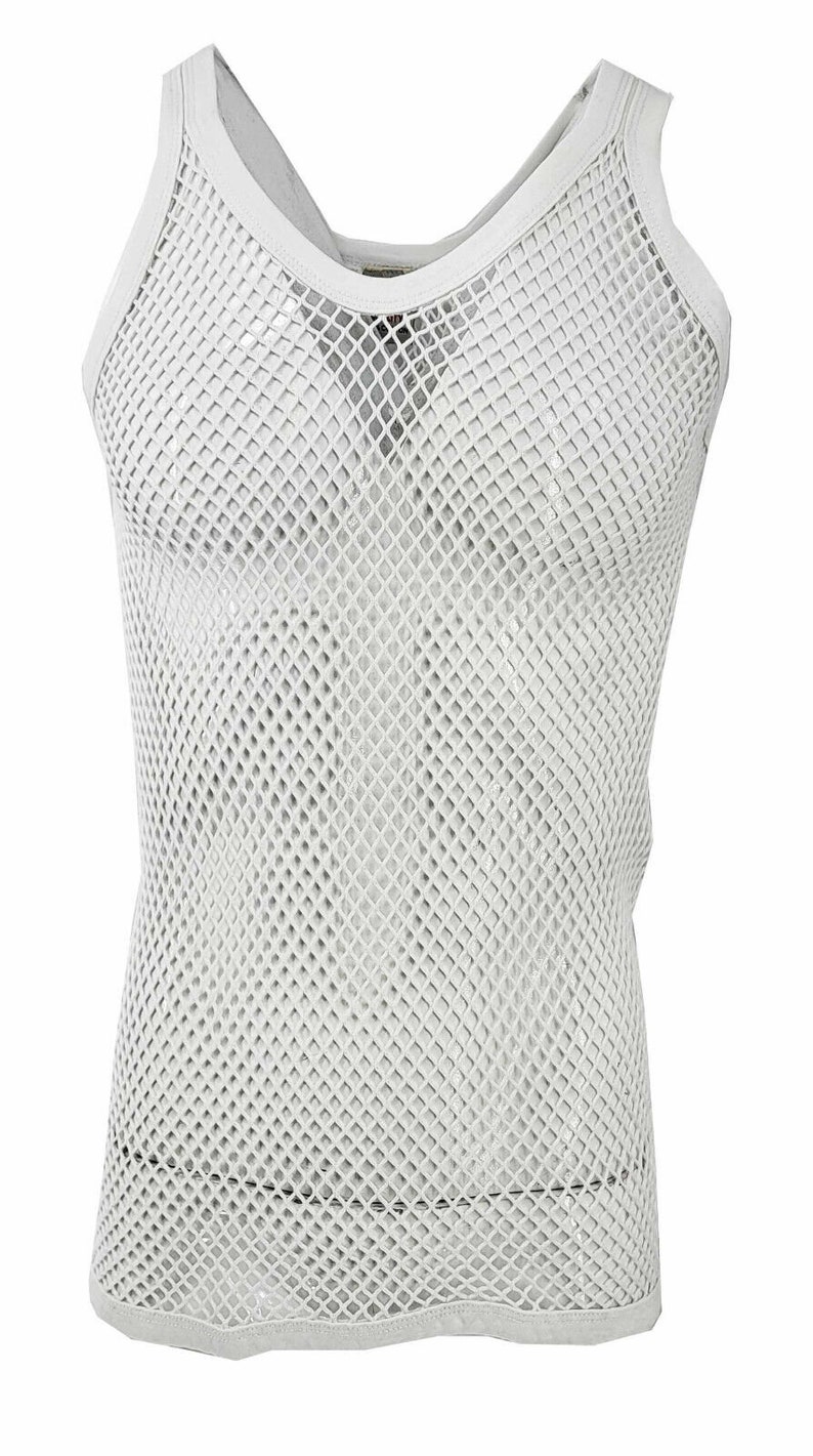 Original Pendeen Mens Premium 100% Cotton Mesh Fishnet String Vest Top ...