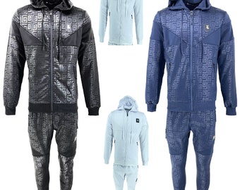 Mens TiM Tracksuit Set Men Printed Urban Hip Hop Top Bottoms Joggers 2ps Outfit