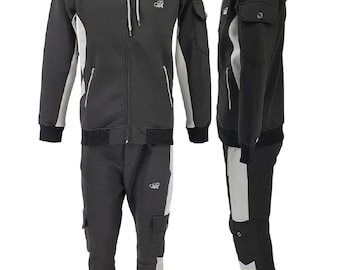 Men's Tim Cargo Zip Hoodie & Cargo Jogger 2pcs Tracksuits Set Jogging Bottoms Matching Sweatshirts Sweatpants Athletic Track Suit