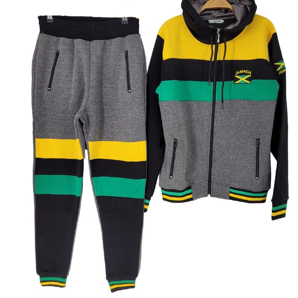 Survêtement à capuche et pantalon de jogging pour hommes, drapeau de la jamaïque, bas, sweat-shirt, pantalon de survêtement, survêtement athlétique