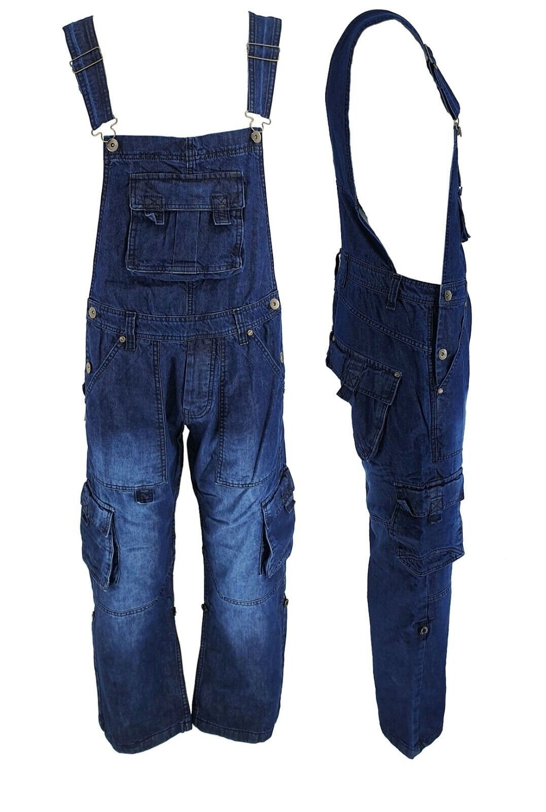 JOY Organic Cotton Denim Dungarees - Stone Wash