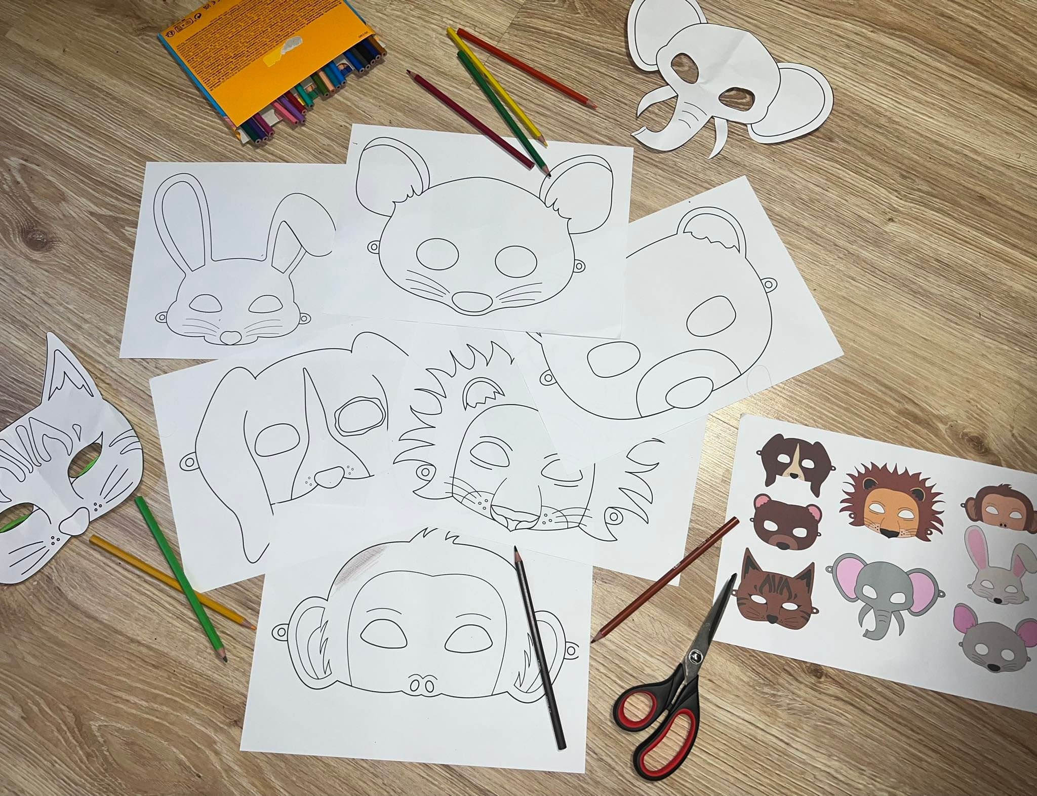 Printable Animal Masks for Kids and Adults, Digital Print, Instant Dowload for Crafty Fun - Etsy