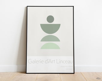 Green geometric Art / Digital wall art trendy / Minimalistic Poster Decor / Galerie de l’Art / Studiolinc