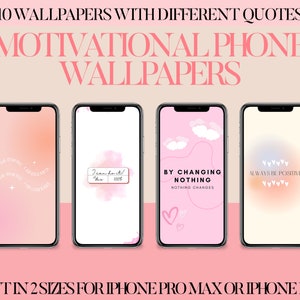 iPhone Wallpaper, iPhone Motivational Wallpaper, Phone Wallpaper, Phone Screensaver, iPhone Screensaver, Motivational Quotes 10 FILES PNG