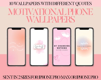 iPhone Wallpaper, iPhone Motivation Wallpaper, Telefon Wallpaper, Telefon Bildschirmschoner, iPhone Bildschirmschoner, Motivation Zitate 10 DATEIEN PNG