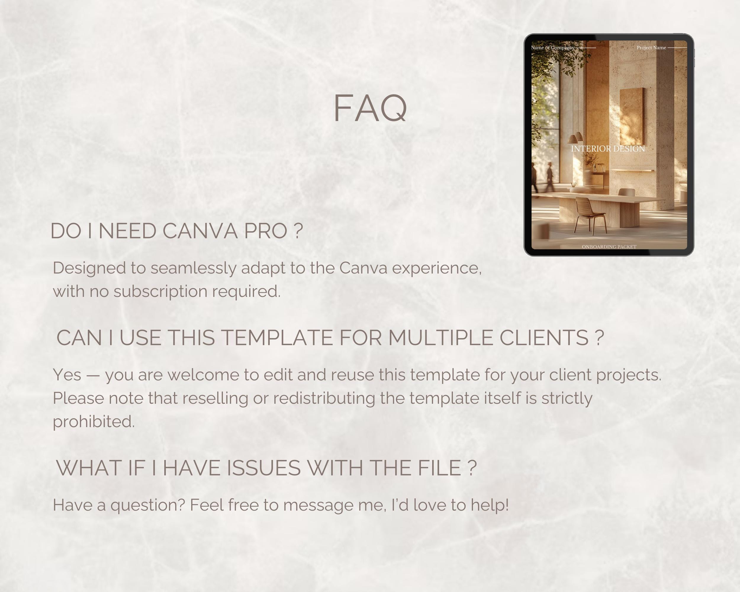 Luxury Interior Design Client Welcome Packet | Modern Canva - Etsy ...