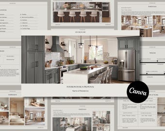 Interior Designer Fee Proposal Template | Project Proposal Design | Interior Design Presentation | Interior Design Moodboard Template