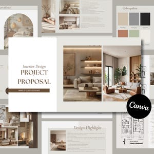 Interior Design Proposal Template | Interior Design Presentation | Project Proposal Template for Interior Designers | Design Project
