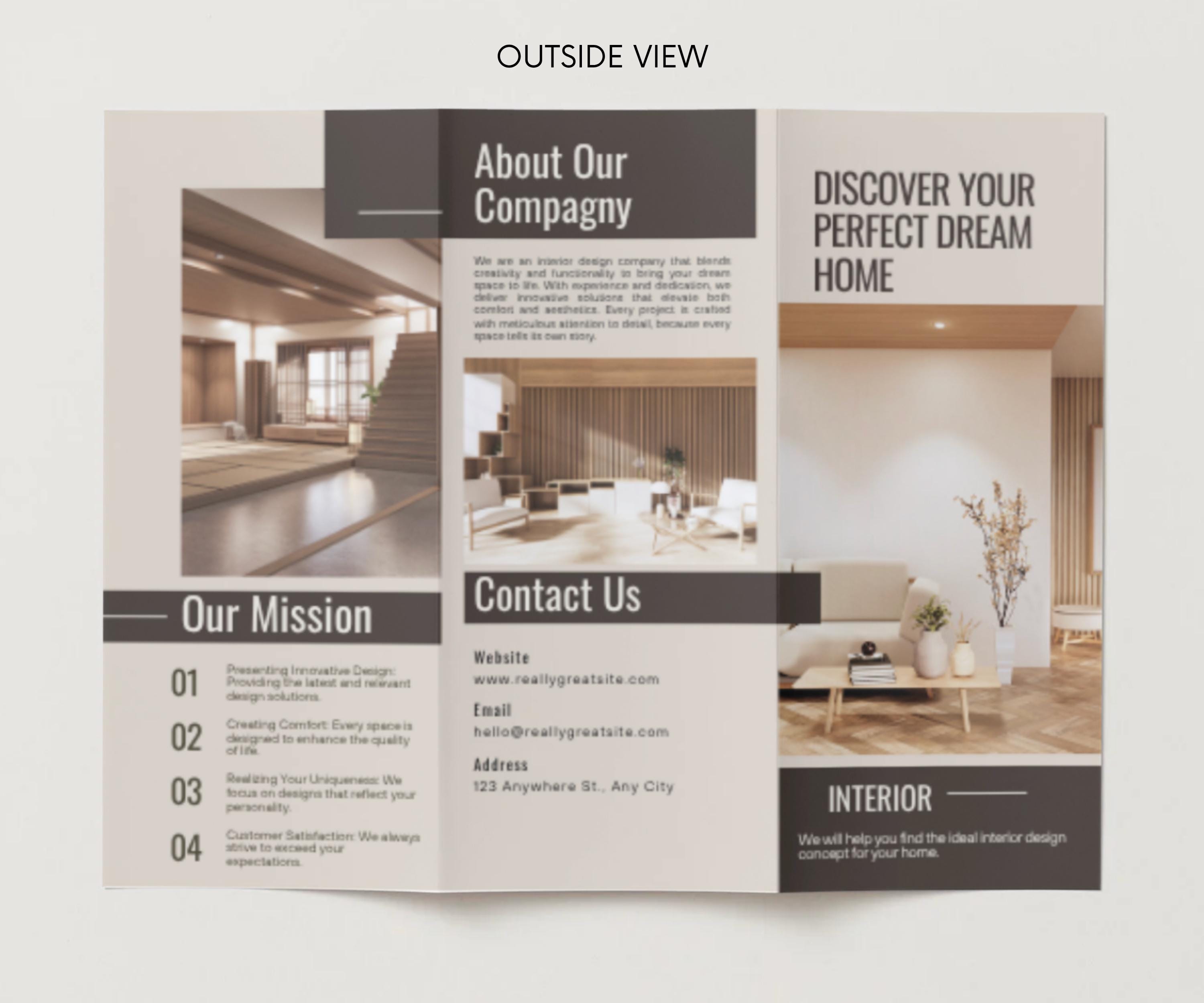 Interior Designer Brochure Canva Template Interior Design Services ...
