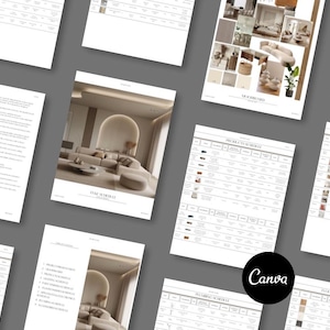 FF&E Schedule | Interior Design Furniture, Fixtures and Finishes Schedule Template for Interior Designers | Includes Mood Board