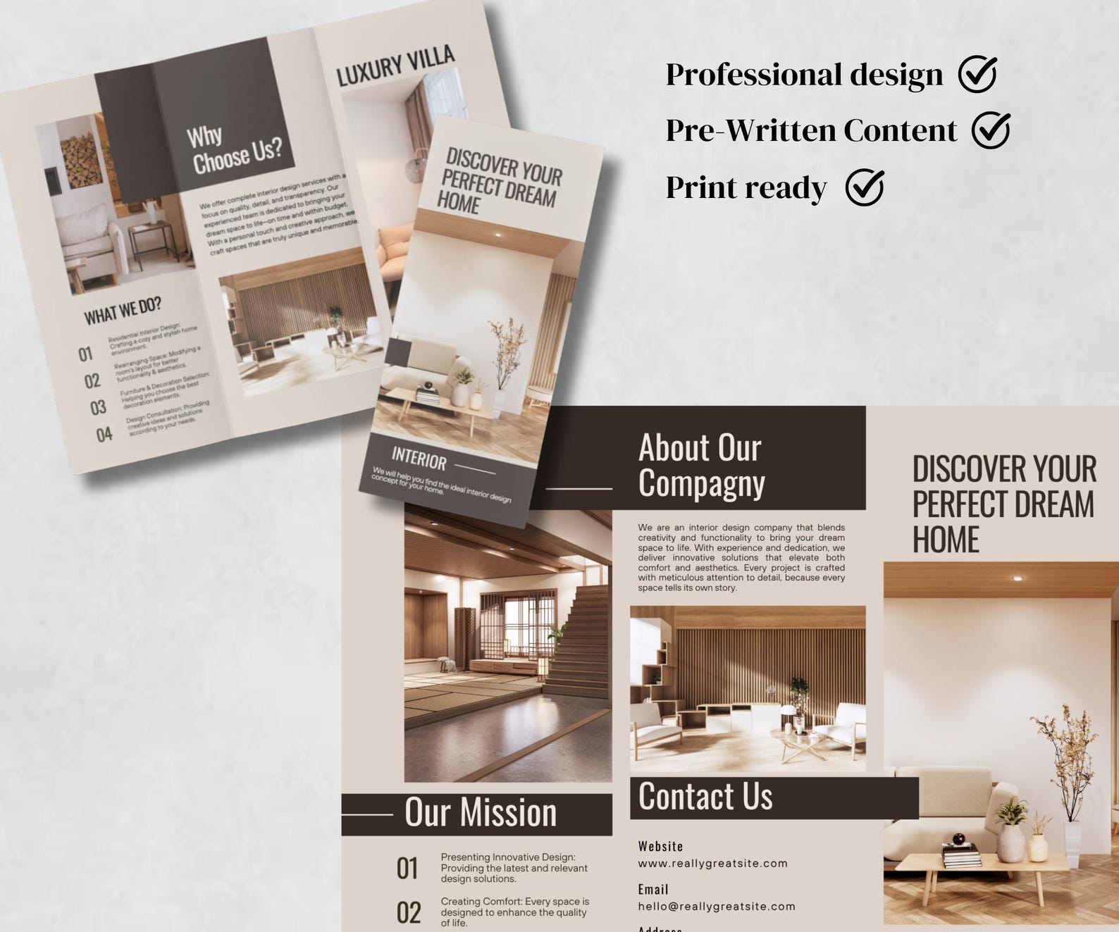 Interior Designer Brochure Canva Template Interior Design Services ...