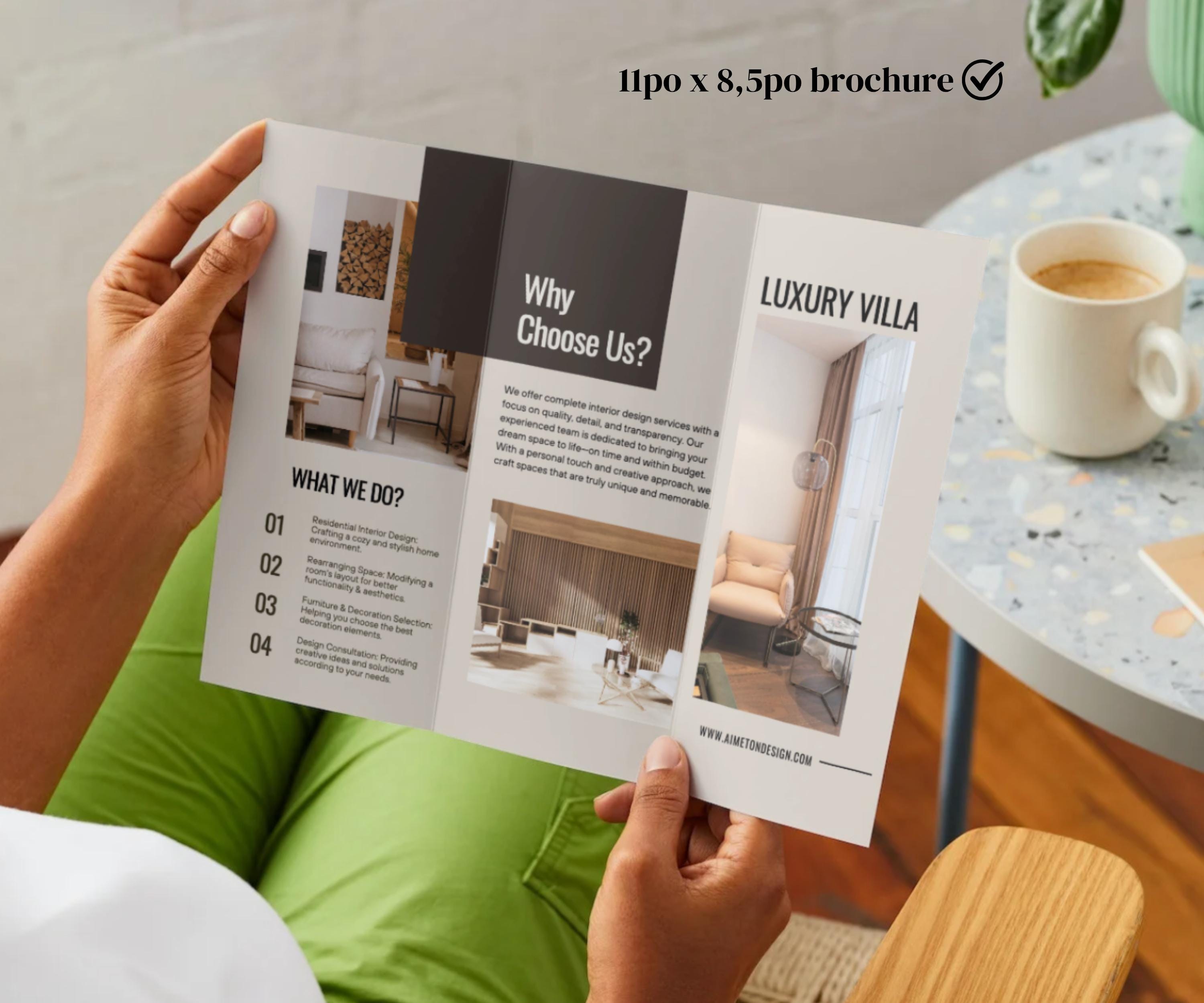 Interior Designer Brochure Canva Template Interior Design Services ...