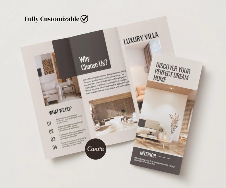 Interior Designer Brochure Canva Template Interior Design Services ...