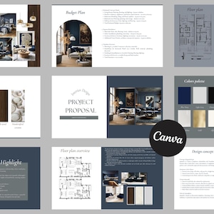 Interior Design Proposal Template | Interior Design Presentation | Project Proposal Template for Interior Designers | Design Project