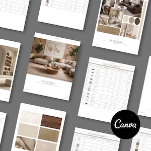 FF&E Schedule | Interior Design Furniture, Fixtures and Finishes Schedule Template for Interior Designers | Includes Mood Board