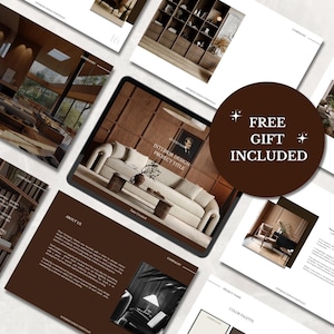 Mall för inredningsportfolio | Lyxig och modern presentation | Lätt redigerbar i Canva