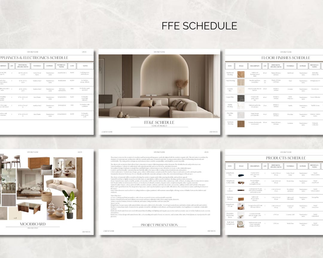 FF&E Schedule, Interior Design Furniture, Fixtures and Finishes ...
