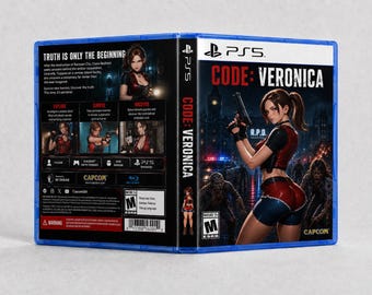 Claire Redfield PS5 aangepaste omslagkunst-invoeging | Code Veronica-vitrine