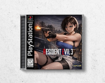 Resident Evil 3 custom hoesjes in PS1-stijl | RE3 remake-omslag | Vitrine: