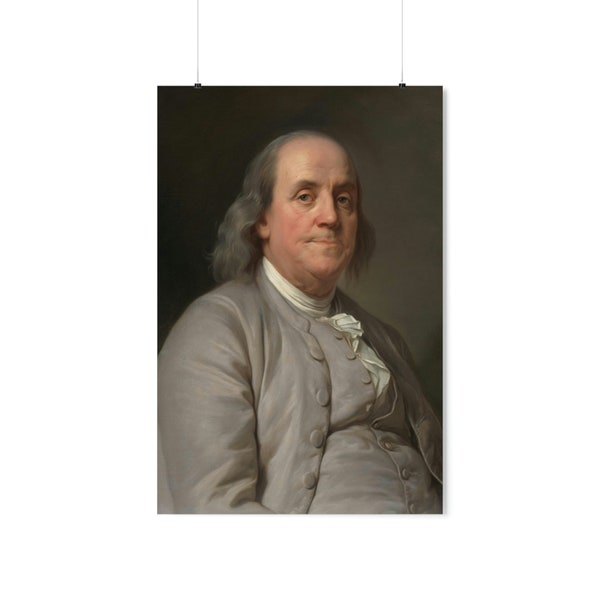Portrait de Benjamin Franklin par Joseph Siffred Duplessis (24"x36")