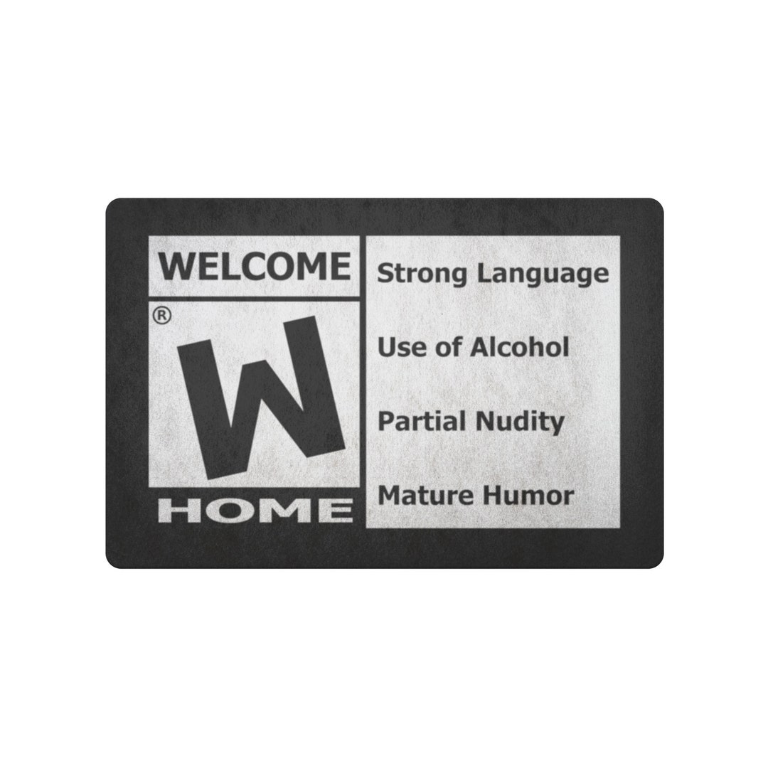 Funny Doormat Strong Language Use of Alcohol Partial Nudity Mature ...