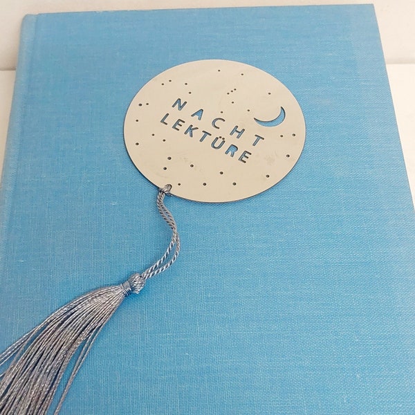 Marque-page Mondnacht "Lecture de nuit" en métal, argent mat avec perforation Ø 7 cm