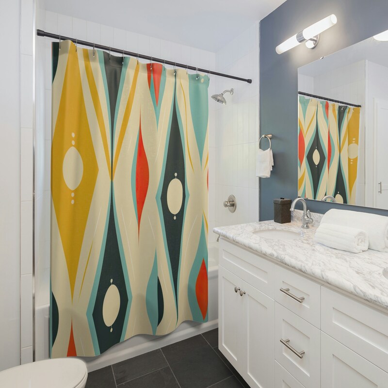 Retro Shower Curtain - Etsy