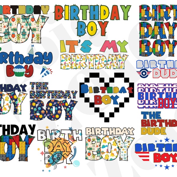 Birthday Boy Sublimation PNG, Birthday Boy Bundle Sublimation File, Boy Shirt Sublimation Design, Digital Download, Birthday Design