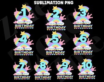 Unicorn PopIt Fidget Birthday Sublimation PNG, Happy Birthday Bundle Sublimation File, PopIt Fidget Sublimation Design, Digital Download